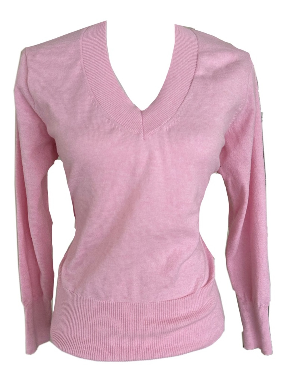 Classic V-Neck Women's Sweater in Soft Pink